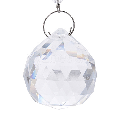 Faceted Crystal Glass Ball Chandelier Suncatchers Prisms AJEW-G025-A06-1
