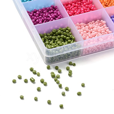 180G 15 Colors Baking Paint Glass Seed Beads SEED-JQ0003-01C-3mm-1