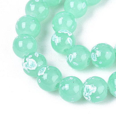 Baking Paint Glass Beads Strands DGLA-N015-8mm-07-1