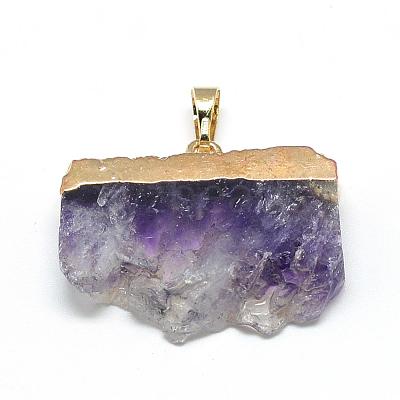 Natural Druzy Amethyst Pendants G-R435-37-1