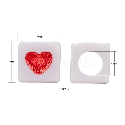 Opaque White Acrylic European Beads OPDL-FS0001-02A-1