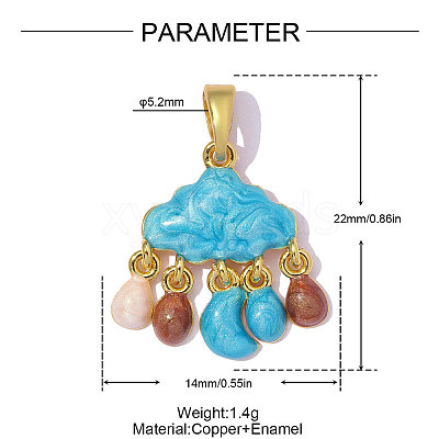 Brass with Enamel Pendants KK-OY001-40G-1