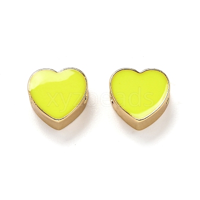 Brass Enamel Beads KK-B029-14G-1
