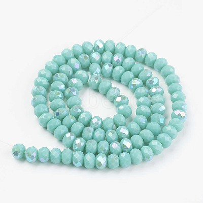 Electroplate Opaque Solid Color Glass Beads Strands LS-EGLA-A034-P8mm-L15-1