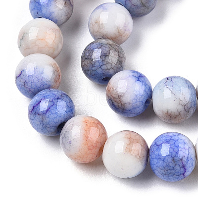 Ombre Effect Dyed Crackle Glass Round Beads Strands GLAA-T031-10mm-01B-1