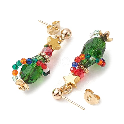 Brass with 304 Stainless Steel Earring EJEW-TA00465-1