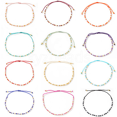 12Pcs Adjustable Summer Seed Beaded Bracelets Sets JD5080-1