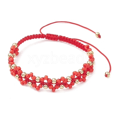 Glass Braided Beaded Bracelets BJEW-MZ00304-02-1