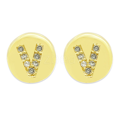 Brass Micro Pave Clear Cubic Zirconia Beads KK-T030-LA843-VX3-1