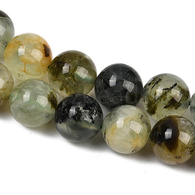 Natural Prehnite Beads Strands X-G-P322-48-10mm-01-1
