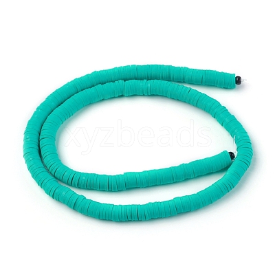 Flat Round Handmade Polymer Clay Beads CLAY-R067-6.0mm-34-1