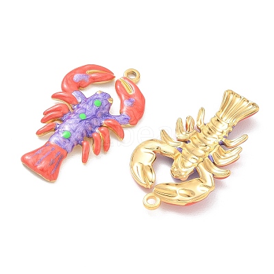 304 Stainless Steel Enamel Pendants STAS-Q119-16G-03-1