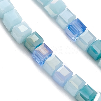 Gradient Color Electroplate Glass Bead Strands GLAA-E042-05A-1