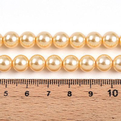 Baking Paint Pearlized Glass Pearl Bead Strands HY-N002-8mm-A09-1