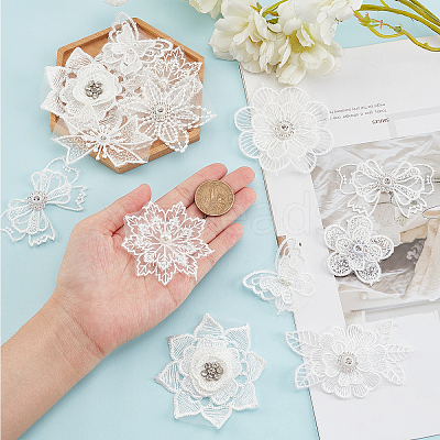 18Pcs 9 Style Lace Embroidery Costume Accessories DIY-AR0002-36-1