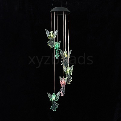 LED Solar Powered Angel Wind Chime HJEW-I009-03-1