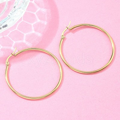 Ion Plating(IP) 304 Stainless Steel Hoop Earrings EJEW-N0016-11G-G-1
