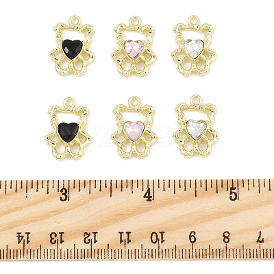 10Pcs Alloy with Rhinestone Pendants ALRI-FS0001-07-1