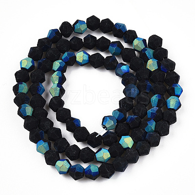 Imitate Austrian Crystal Bicone Frosted Glass Beads Strands EGLA-A039-P4mm-MB17-1