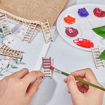 Ladder Unfinished Wooden Ornaments WOOD-WH0100-31-1