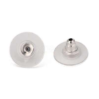 Brass Bullet Clutch Bullet Clutch Earring Backs with Pad KK-C3213-S-1