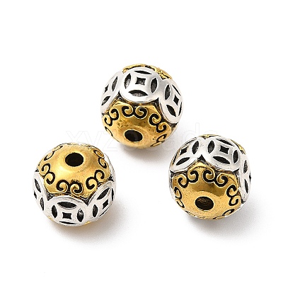 Rack Plating Tibetan Style Alloy Beads X-FIND-B023-04-1