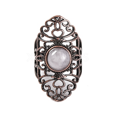Natural Quartz Crystal Retro Finger Rings RJEW-B067-02R-17-1