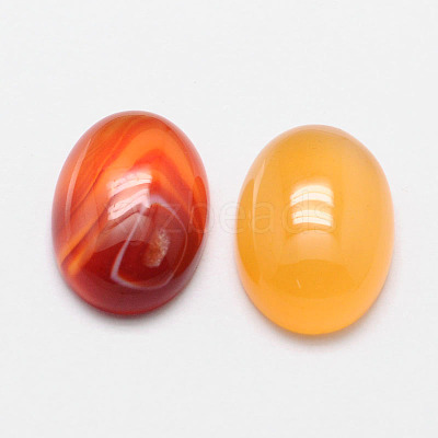Oval Natural Carnelian Cabochons G-K020-14x10mm-05-1