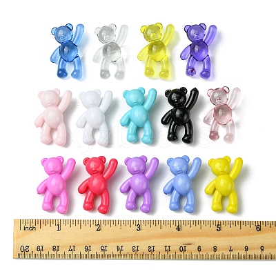 28Pcs 14 Colors Acrylic Pendants MACR-FS0001-84-1