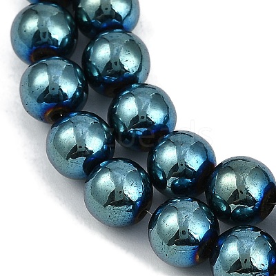 Electroplated Synthetic Magnetic Hematite Beads Strands G-G174-L01-01-1