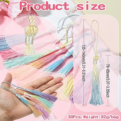 30Pcs Gradient Polyester Tassel Pendant Decoration HJEW-CJ0001-10-1