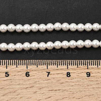 Electroplated Shell Pearl Beads Strands X-BSHE-K017-4mm-1