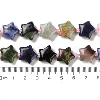 Natural & Synthetic Mixed Gemstone Beads Strands G-NH0005-025-1