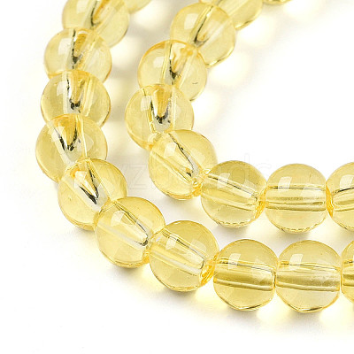 Baking Paint Transparent Glass Beads Strands DGLA-N006-6mm-04-1