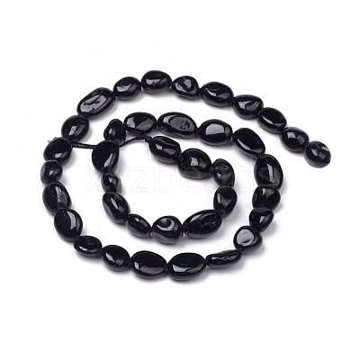 Natural Black Tourmaline Beads Strands G-L493-51-1