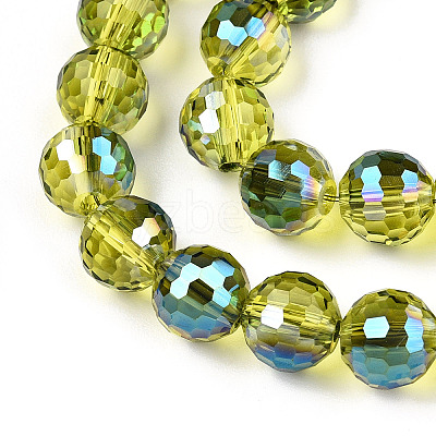 Transparent Electroplate Glass Bead Strands EGLA-TAC0003-04G-1