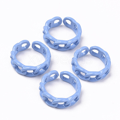 Spray Painted Alloy Cuff Rings RJEW-T011-29B-RS-1