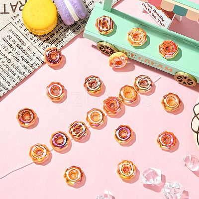 20Pcs 5 Colors Electroplate Transparent Resin Beads RESI-CJ0005-22-1