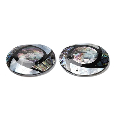 Natural Freshwater Shell & Black Lip Shell & Paua Shell Pendants SHEL-F007-09-1