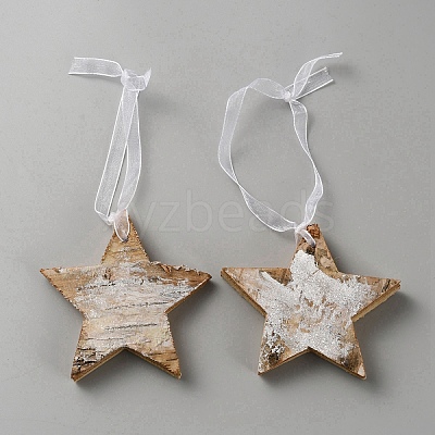 Star Wood Hanging Ornaments AJEW-WH20014-02-1