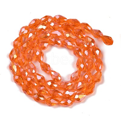Transparent Electroplate Glass Beads Strands EGLA-N013-T10mm-B09-1