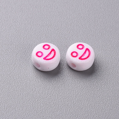 White Opaque Acrylic Beads X-MACR-N008-42-A-1