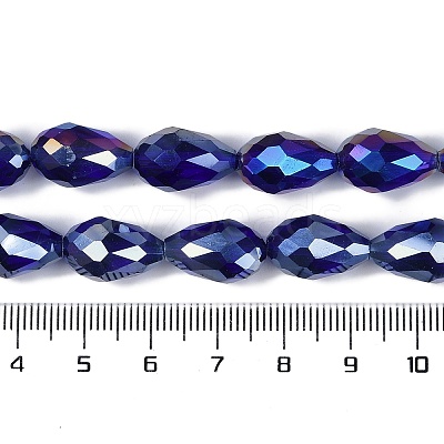 Transparent Electroplate Glass Beads Strands EGLA-N013-T6mm-B07-1