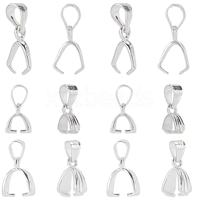 6Pcs 3 Style 925 Sterling Silver Pendants Bails STER-SC0001-29-1