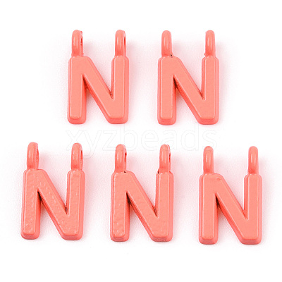 Rack Plating Spray Painted Alloy 2-Loop Link Pendants PALLOY-N176-01N-1