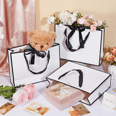 Rectangle Paper Storage Bags with Handle ABAG-WH0038-56-1