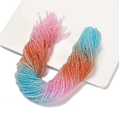 Transparent Painted Glass Beads Strands X1-DGLA-A034-T1mm-A19-1