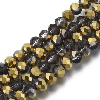 Electroplate Transparent Glass Beads Strands EGLA-A034-T8mm-O20-1