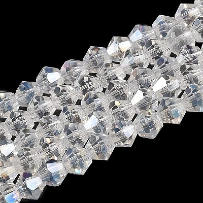 Transparent Electroplate Glass Beads Strands GLAA-F029-2mm-A13-1