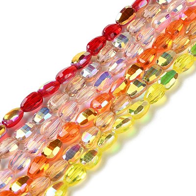 Transparent Electroplate Glass Beads Strands GLAA-Q099-F01-M02-1